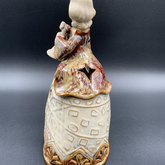 Winegar Art Pottery Angel Tea Light Playing Instrument NO Wings 9” - Picture 3 of 7